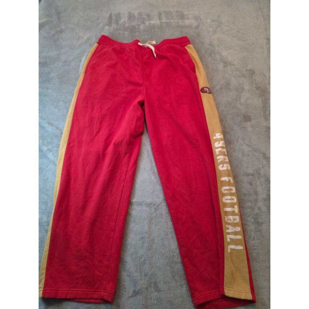 NFL Sweatpants Mens XL Red San Francisco 49ers Football Side Stripe Joggers